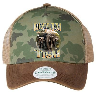 Autism Funny Rizz Em With The Tism Meme Autistic Elephant Cool Gift Legacy Tie Dye Trucker Hat