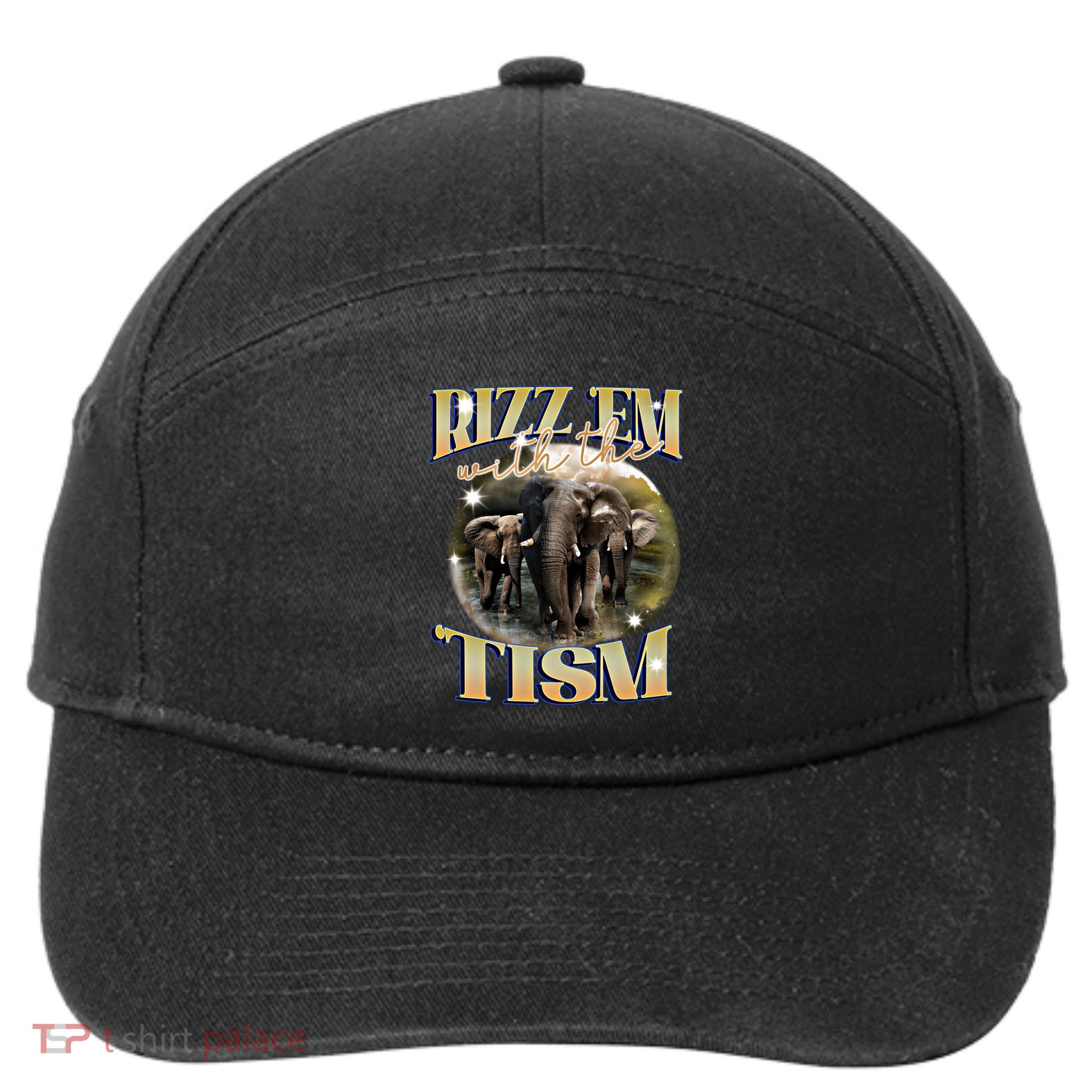 Autism Funny Rizz Em With The Tism Meme Autistic Elephant Cool Gift 7-Panel Snapback Hat