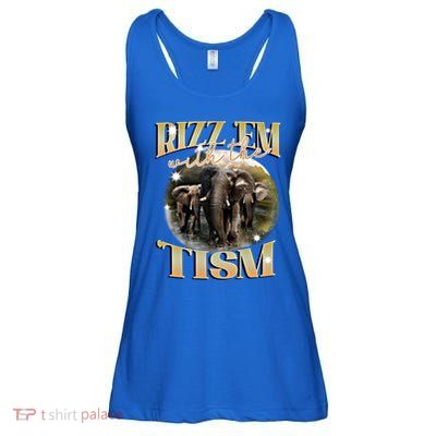 Autism Funny Rizz Em With The Tism Meme Autistic Elephant Cool Gift Ladies Essential Flowy Tank