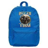 Autism Funny Rizz Em With The Tism Meme Autistic Elephant Cool Gift 16 in Basic Backpack