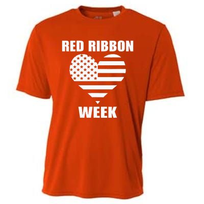 American Flag Red Ribbon Week Awareness Cooling Performance Crew T-Shirt