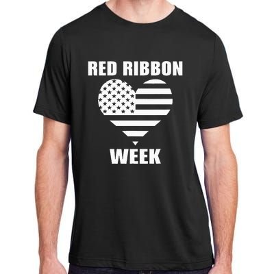 American Flag Red Ribbon Week Awareness Adult ChromaSoft Performance T-Shirt