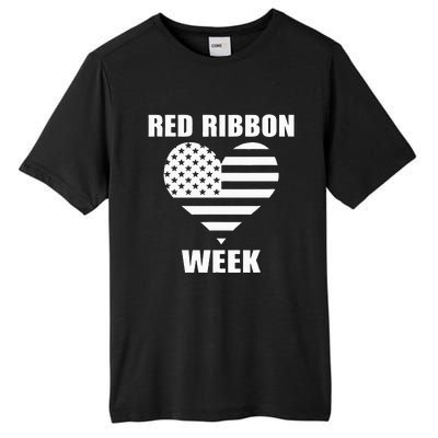 American Flag Red Ribbon Week Awareness Tall Fusion ChromaSoft Performance T-Shirt