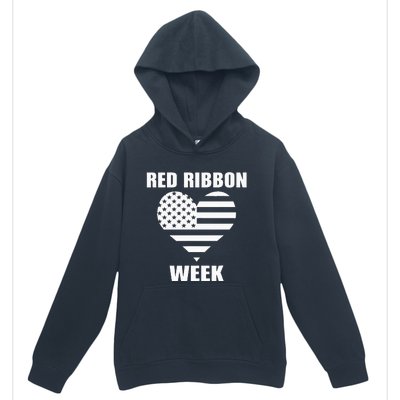 American Flag Red Ribbon Week Awareness Urban Pullover Hoodie