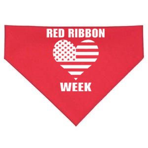 American Flag Red Ribbon Week Awareness USA-Made Doggie Bandana