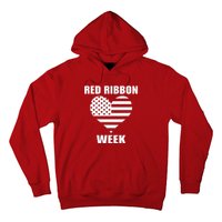 American Flag Red Ribbon Week Awareness Hoodie