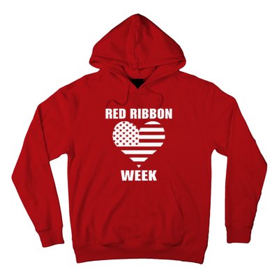 American Flag Red Ribbon Week Awareness Hoodie