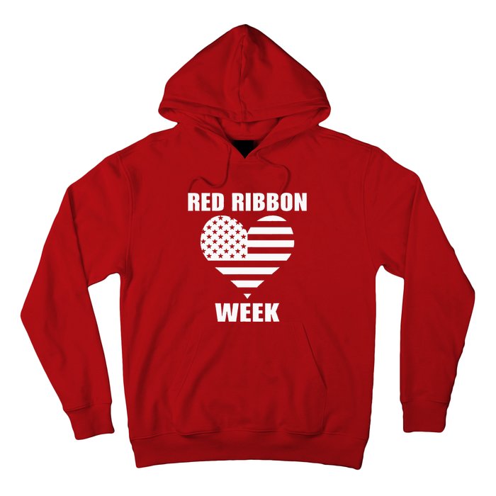 American Flag Red Ribbon Week Awareness Hoodie