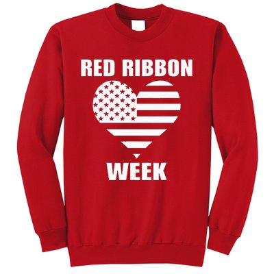 American Flag Red Ribbon Week Awareness Sweatshirt