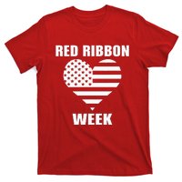 American Flag Red Ribbon Week Awareness T-Shirt