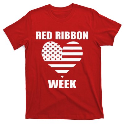 American Flag Red Ribbon Week Awareness T-Shirt