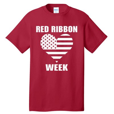 American Flag Red Ribbon Week Awareness Tall T-Shirt