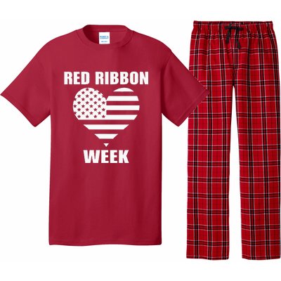 American Flag Red Ribbon Week Awareness Pajama Set