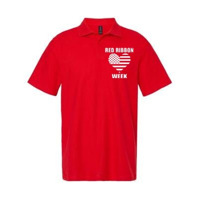 American Flag Red Ribbon Week Awareness Softstyle Adult Sport Polo