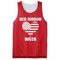 American Flag Red Ribbon Week Awareness Mesh Reversible Basketball Jersey Tank