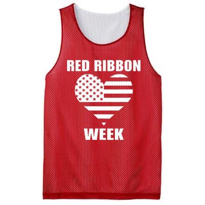 American Flag Red Ribbon Week Awareness Mesh Reversible Basketball Jersey Tank