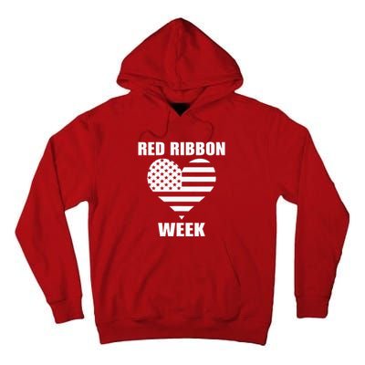 American Flag Red Ribbon Week Awareness Tall Hoodie