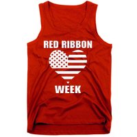 American Flag Red Ribbon Week Awareness Tank Top