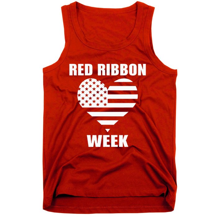 American Flag Red Ribbon Week Awareness Tank Top