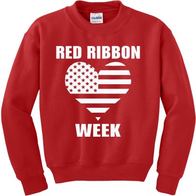 American Flag Red Ribbon Week Awareness Kids Sweatshirt