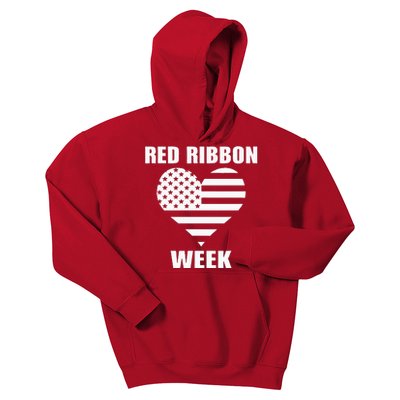 American Flag Red Ribbon Week Awareness Kids Hoodie