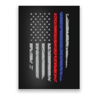 American Flag Red Blue Thin Line Apparel Firefighter Police Poster