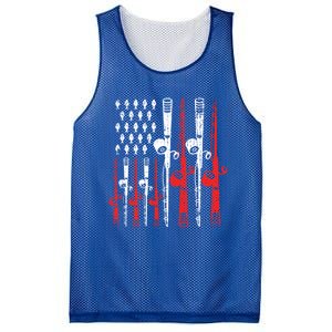 American Flag Retro Fishing Rod Lover Dad Papa Fisher Funny Gift Mesh Reversible Basketball Jersey Tank