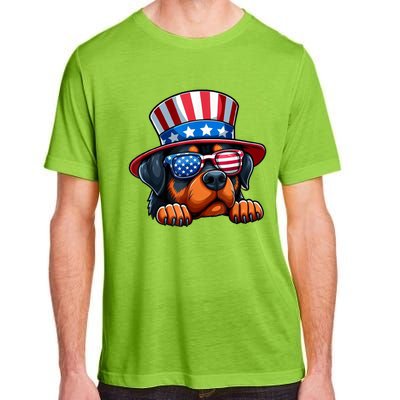 American Flag Rottweiler Dog Lover Funny 4th Of July Dog Gift Adult ChromaSoft Performance T-Shirt