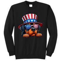 American Flag Rottweiler Dog Lover Funny 4th Of July Dog Gift Sweatshirt