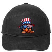 American Flag Rottweiler Dog Lover Funny 4th Of July Dog Gift 7-Panel Snapback Hat