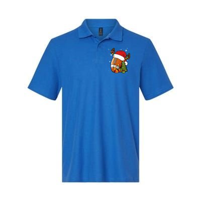 American Football Reindeer Santa Hat Lights Christmas Tree Gift Softstyle Adult Sport Polo