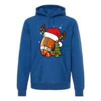 American Football Reindeer Santa Hat Lights Christmas Tree Gift Premium Hoodie