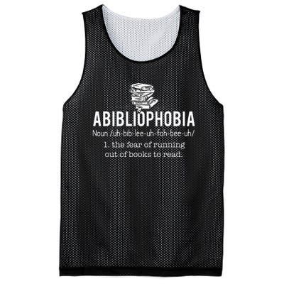 Abibliophobia Funny Reading Bookworm Reader Gift Mesh Reversible Basketball Jersey Tank