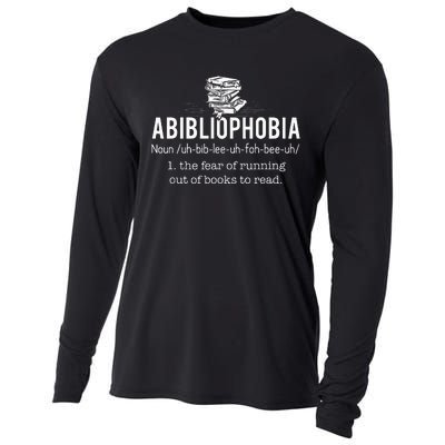 Abibliophobia Funny Reading Bookworm Reader Gift Cooling Performance Long Sleeve Crew