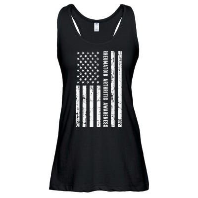 American Flag Rheumatoid Arthritis Awareness Month May Ladies Essential Flowy Tank