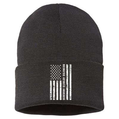 American Flag Rheumatoid Arthritis Awareness Month May Sustainable Knit Beanie