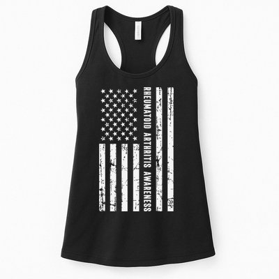 American Flag Rheumatoid Arthritis Awareness Month May Womens Tank Top