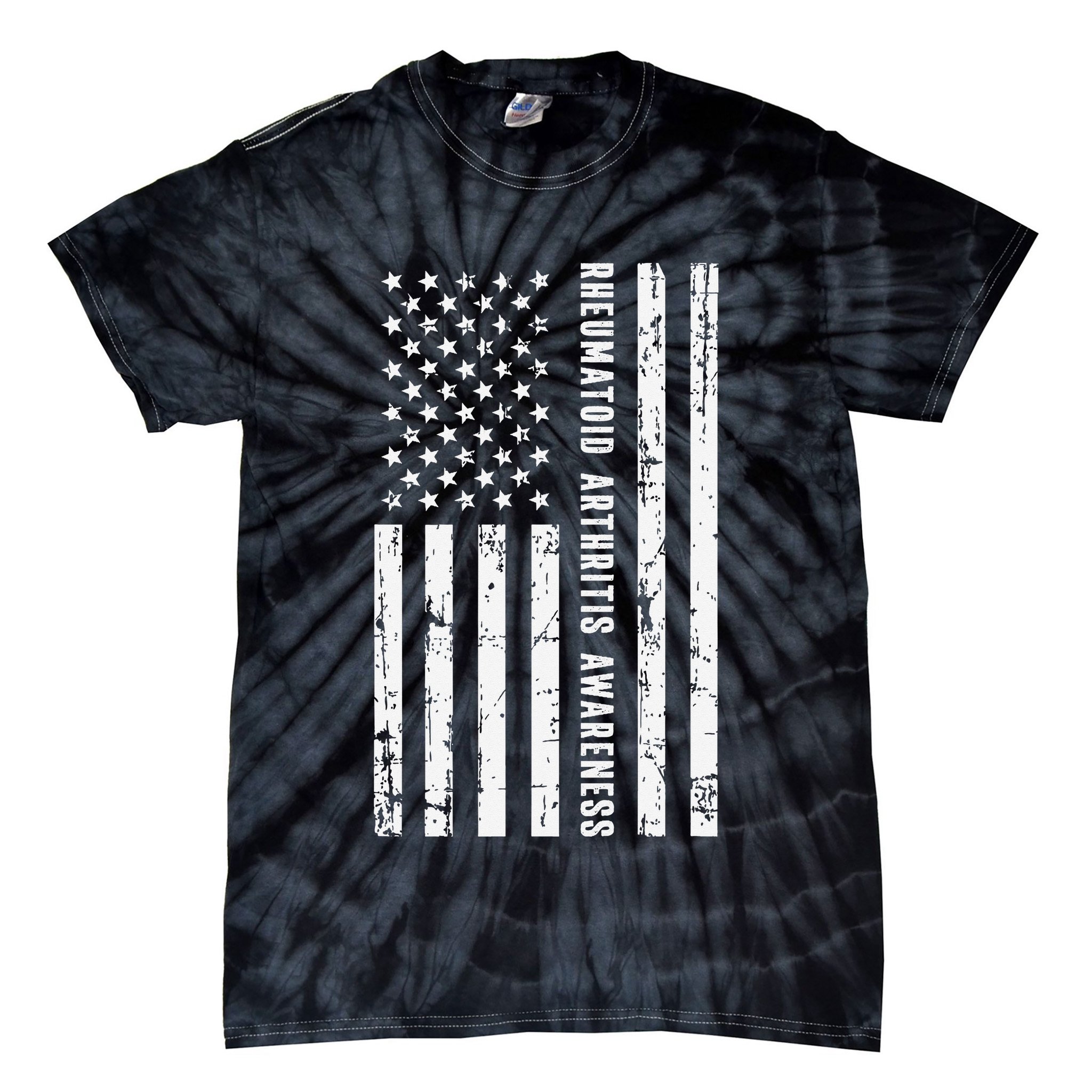 American Flag Rheumatoid Arthritis Awareness Month May Tie-Dye T-Shirt