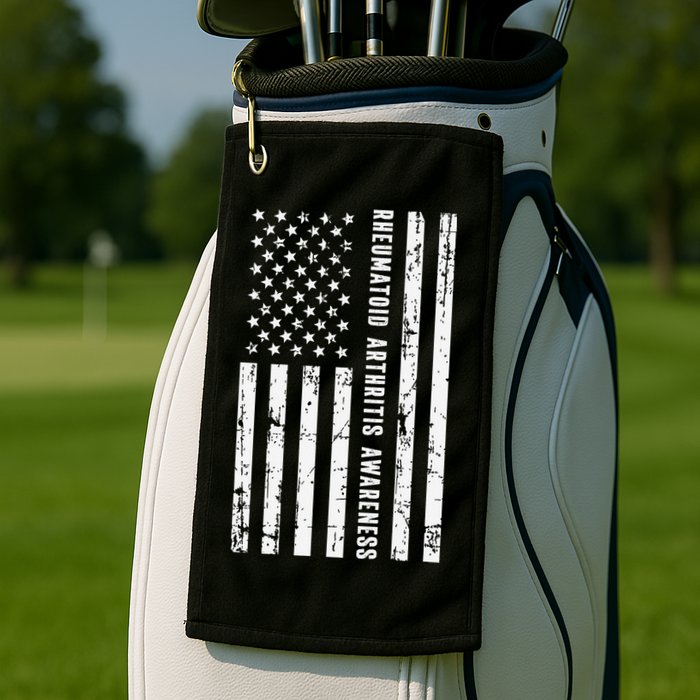 American Flag Rheumatoid Arthritis Awareness Month May Golf Towel