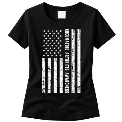 American Flag Rheumatoid Arthritis Awareness Month May Womens T-Shirt