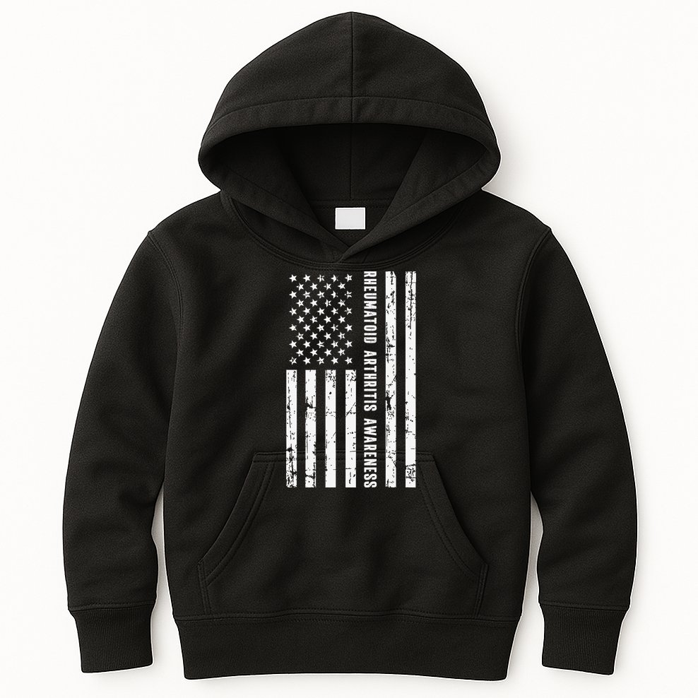American Flag Rheumatoid Arthritis Awareness Month May Kids Hoodie