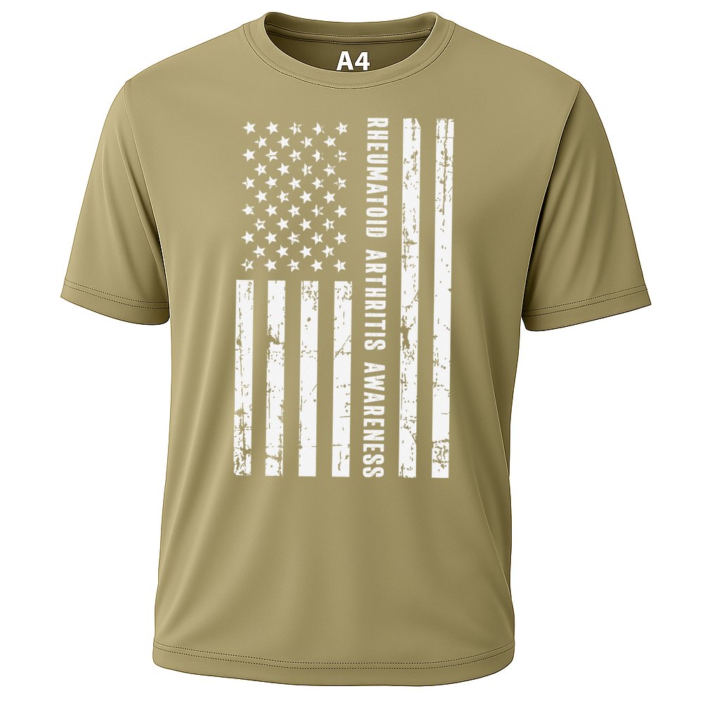 American Flag Rheumatoid Arthritis Awareness Month May Cooling Performance Crew T-Shirt