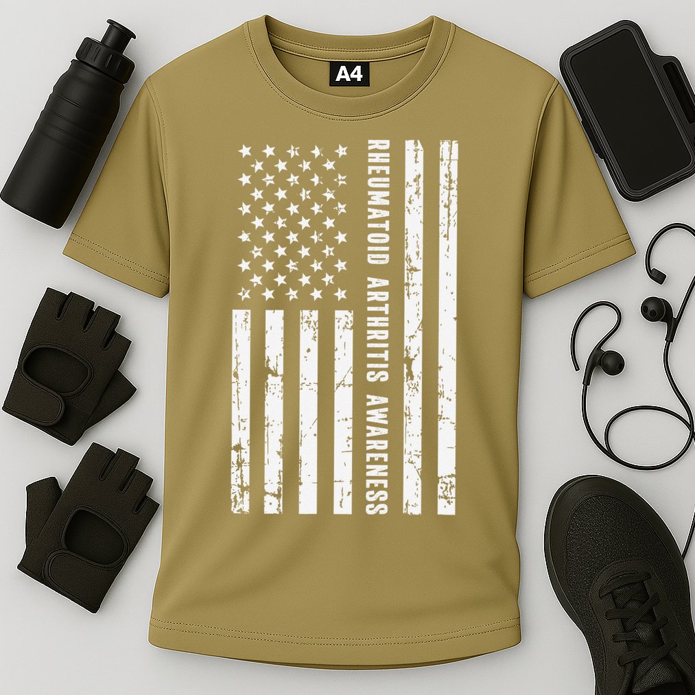 American Flag Rheumatoid Arthritis Awareness Month May Cooling Performance Crew T-Shirt