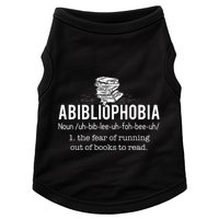 Abibliophobia Funny Reading Bookworm Reader Doggie Tank