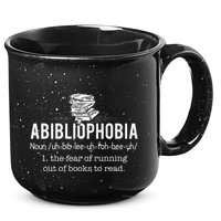 Abibliophobia Funny Reading Bookworm Reader 15oz Campfire Ceramic Mug