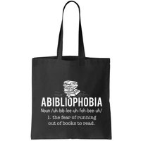 Abibliophobia Funny Reading Bookworm Reader Bag