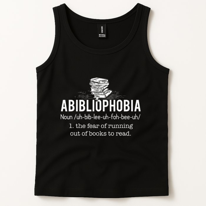 Abibliophobia Funny Reading Bookworm Reader Tank Top