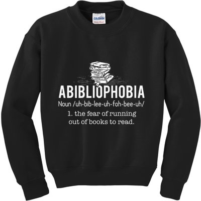 Abibliophobia Funny Reading Bookworm Reader Kids Sweatshirt