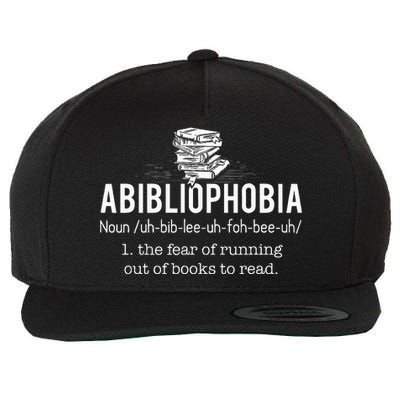 Abibliophobia Funny Reading Bookworm Reader Wool Snapback Cap