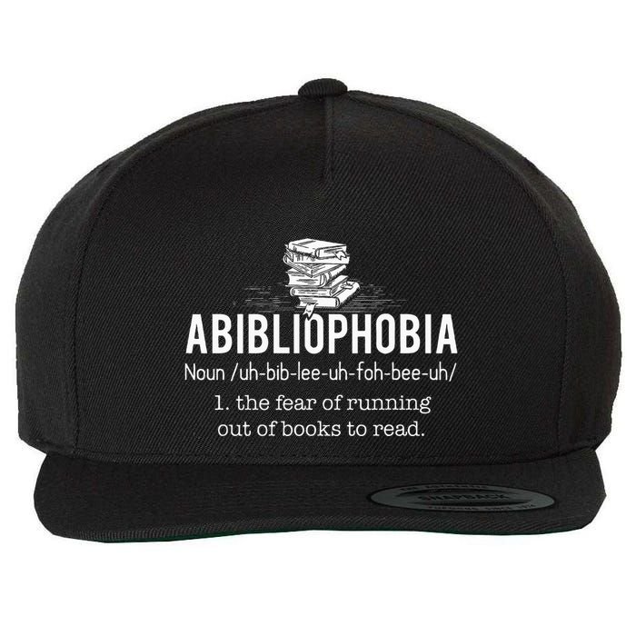Abibliophobia Funny Reading Bookworm Reader Wool Snapback Cap